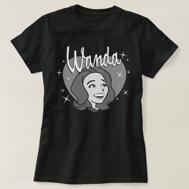 Marvel WandaVision Wanda Maximoff Heart Retro 60s T Shirt (Design framsida)