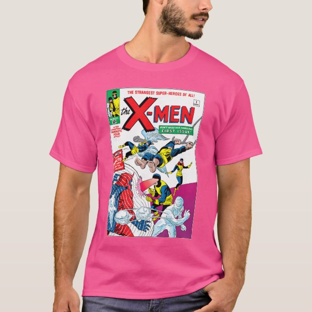 Marvel XMen First Comic Book Appearance Cover Vint T Shirt (Framsida)