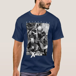 Marvel XMen Wolverine Svart Vitt Serietidningspane T Shirt