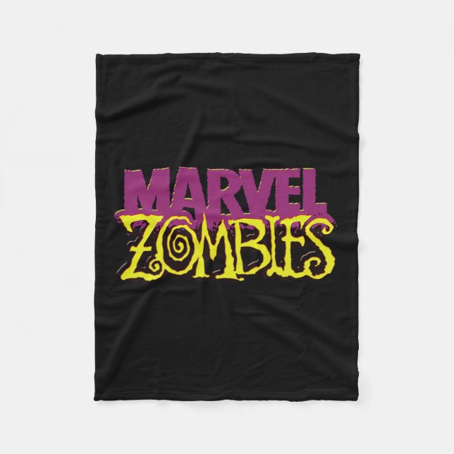 Marvel Zombies Officiell Färg Logotyp Halloween Fleecefilt (Framsidan)