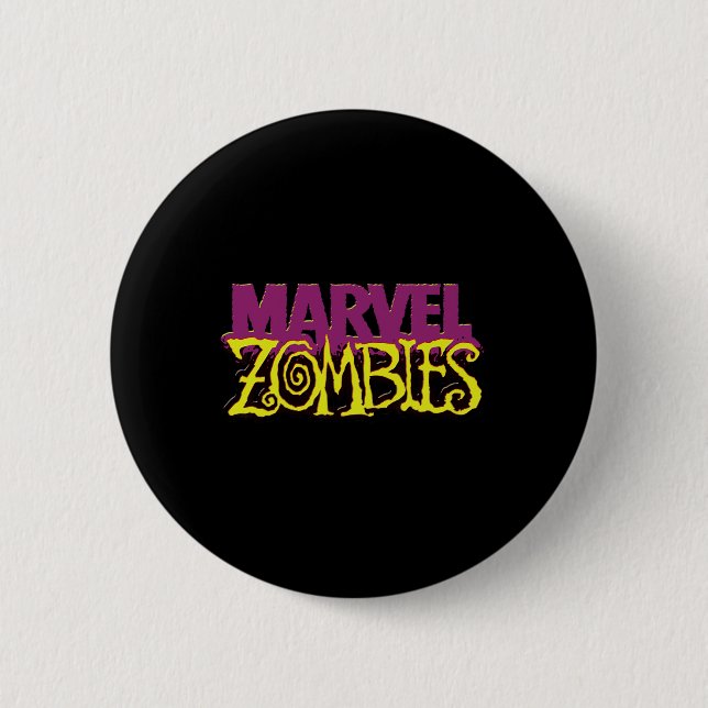 Marvel Zombies Officiell Färg Logotyp Halloween Knapp (Framsida)