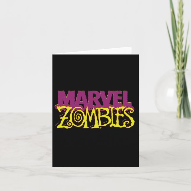 Marvel Zombies Officiell Färg Logotyp Halloween Kort (Framsida)
