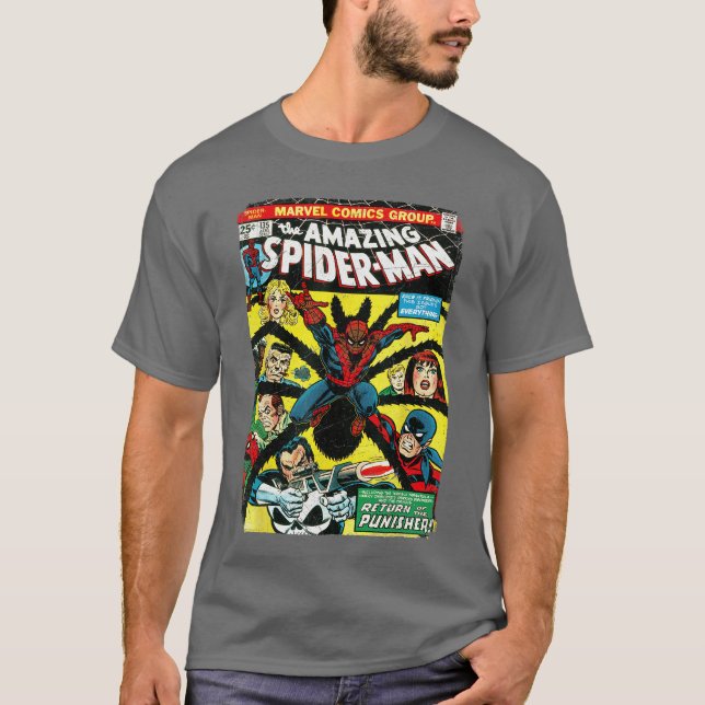 Marvelhe Amazing SpiderMan Comic Book Cover funny T Shirt (Framsida)