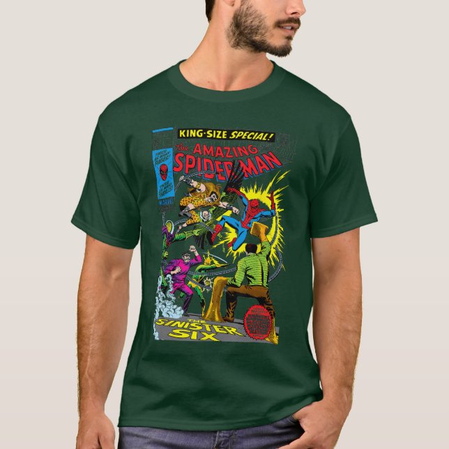 Marvelhe Amazing SpiderMan Retro Comic Cover White T Shirt (Framsida)