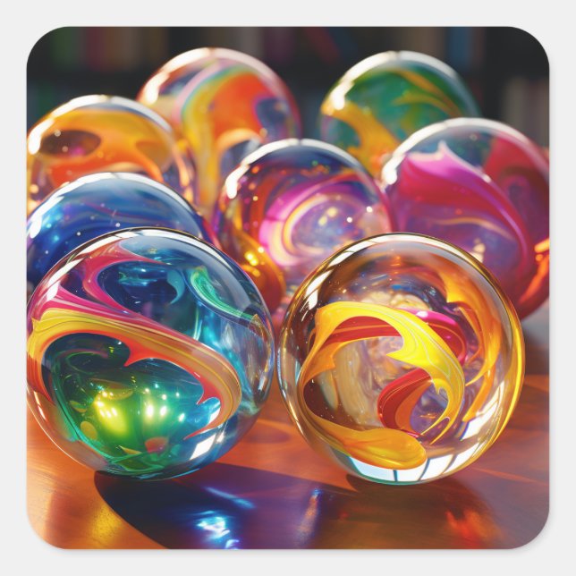 Marvelmarmor Fyrkantigt Klistermärke (Framsida)