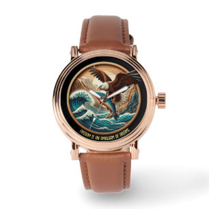 Marvelös öring som sväller ner till fångsten armbandsur