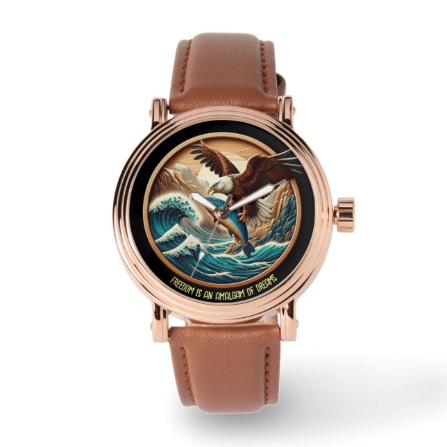 Marvelös öring som sväller ner till fångsten armbandsur (Framsida)