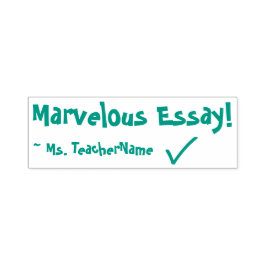 "Marvelous Essay!" + Namn Rubber Frimärke Självfärgande Stämpel