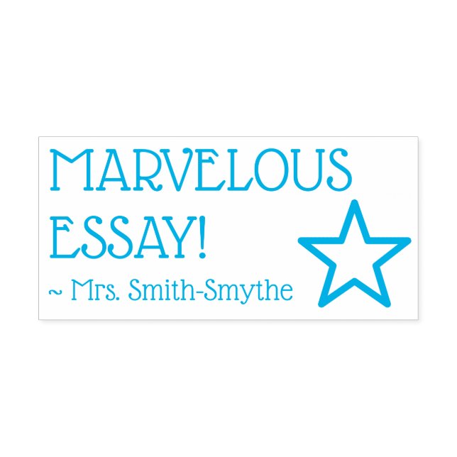 "MARVELOUS ESSAY!" Utbildare Rubber Frimärke Självfärgande Stämpel (Design)