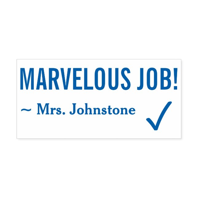 "MARVELOUS JOBB!" Rubber Frimärke Självfärgande Stämpel (Design)