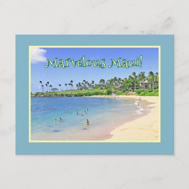 MARVELOUS MAUI/ handflatan strandskyddat vykort fö (Framsida)