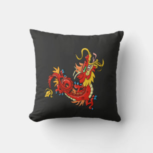 Marvelous Red Oriental Dragon Kudde