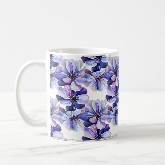 Marvelous Seamless Mönster av Lilac Perennials Kaffemugg (Vänster)