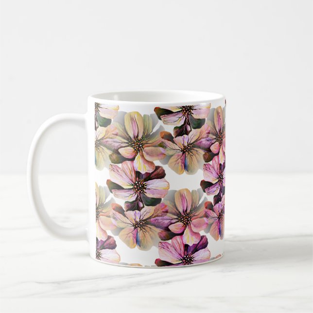 Marvelous Seamless Mönster av Lilac Perennials Kaffemugg (Vänster)