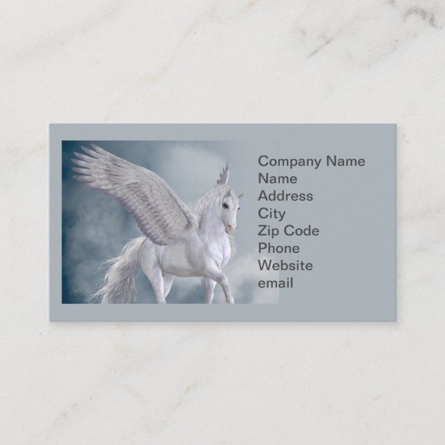 Marvelous White Pegasus Visitkort (Framsida)