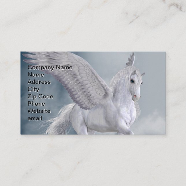 Marvelous White Pegasus Visitkort (Framsida)
