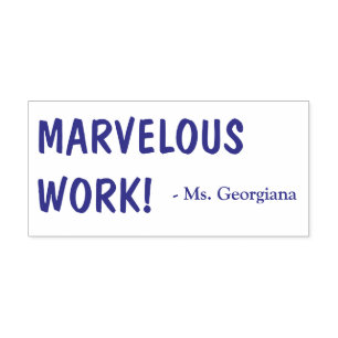 "MARVELOUS WORK!" Bekräftelse Rubber Frimärke Självfärgande Stämpel