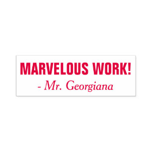 "MARVELOUS WORK!" Rubber Frimärke Självfärgande Stämpel