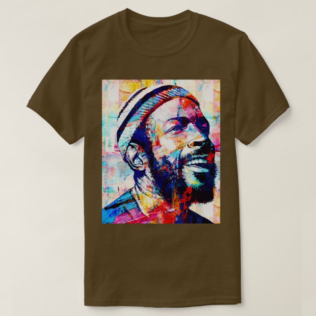 Marvin Gaye Abstrakt Paintings Pillow T Shirt (Design framsida)