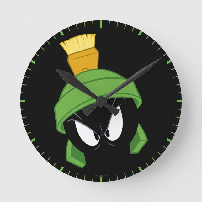 MARVIN MARTIAN™ Arg Ansikte Rund Klocka (Framsida)