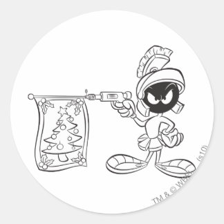 MARVIN MARTIAN™ Julgran Pop Gun Runt Klistermärke