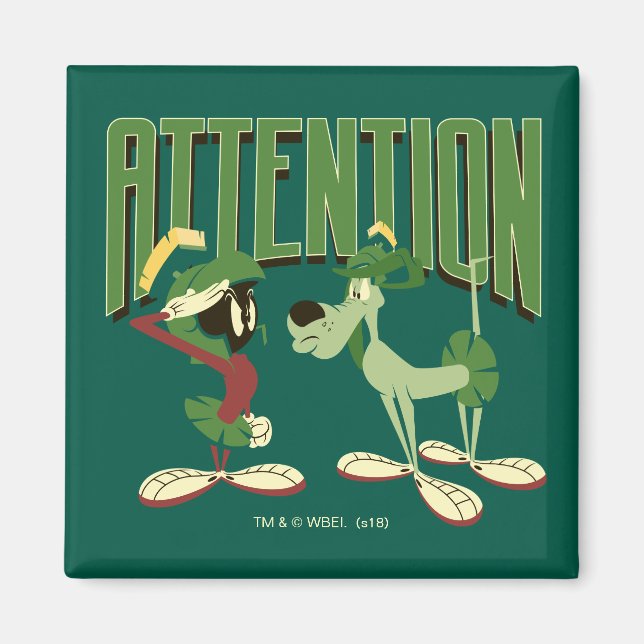 MARVIN MARTIAN™ & K-9 "Attention" Magnet (Framsidan)