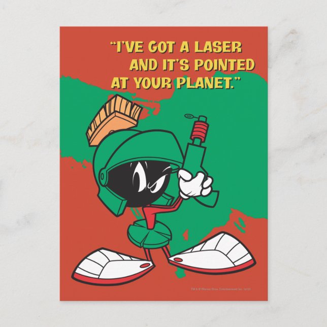 MARVIN MARTIAN™ med Laserpekade uppåt Vykort (Framsida)