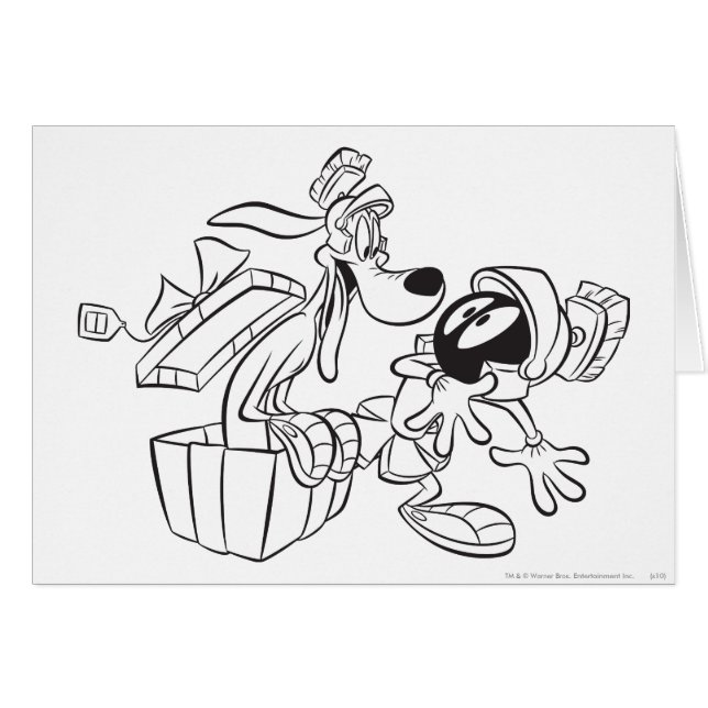 MARVIN MARTIAN™- och K-9-GIFTSöverraskning Hälsningskort (Framsidan Horizontal)