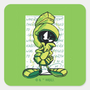 MARVIN MARTIAN™-offertskiss Fyrkantigt Klistermärke