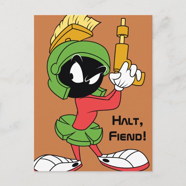 MARVIN MARTIAN™-Redot MED Laser Vykort (Framsida)