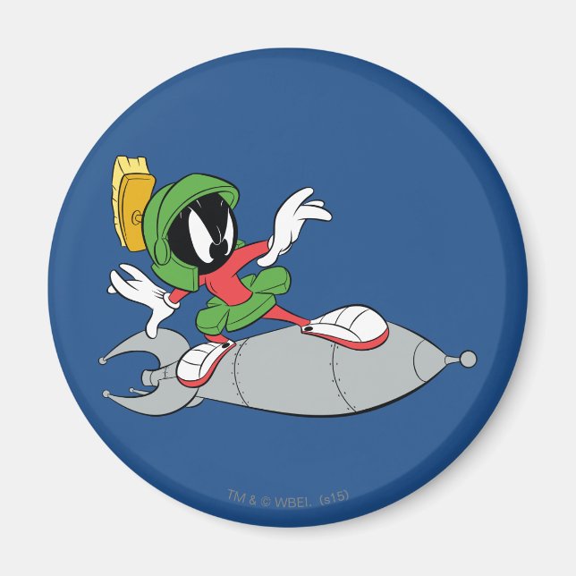 MARVIN MARTIAN™ Riding Rocket Magnet (Framsidan)