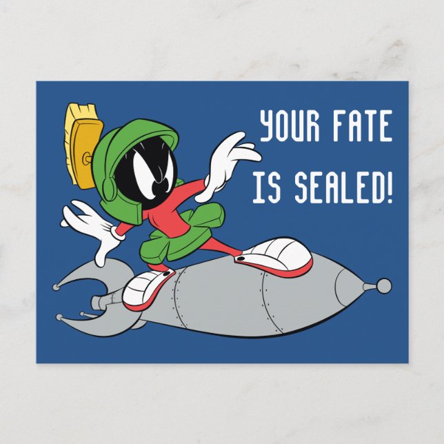 MARVIN MARTIAN™ Riding Rocket Vykort (Framsida)
