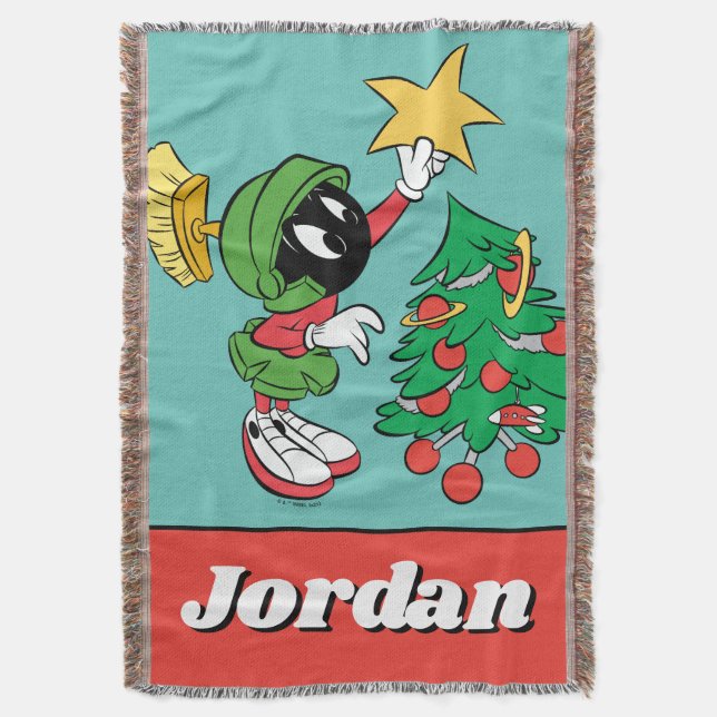 MARVIN MARTIAN™ sätter stjärnan på träd Filt (Framsidan Vertikal)