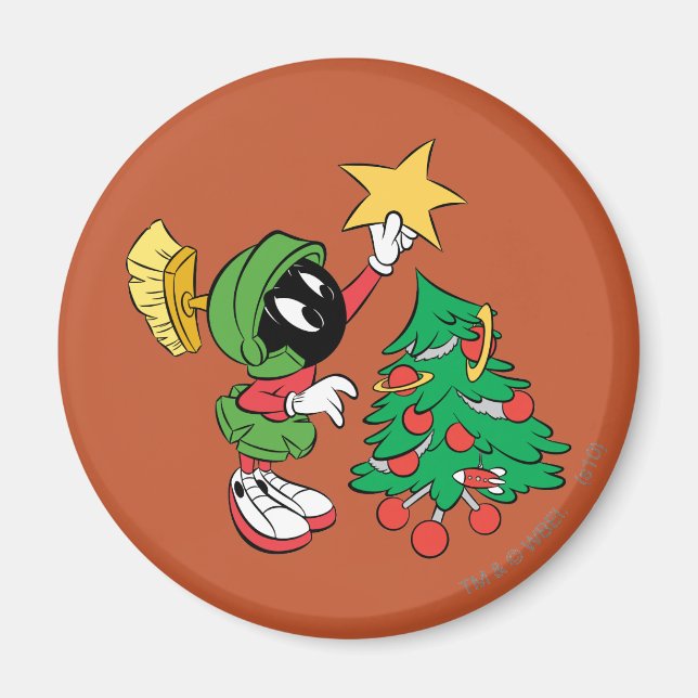 MARVIN MARTIAN™ sätter stjärnan på träd Magnet (Framsidan)