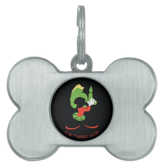 MARVIN MARTIAN™ Silhouette med Raygun ID-bricka Husdjur (Framsidan)