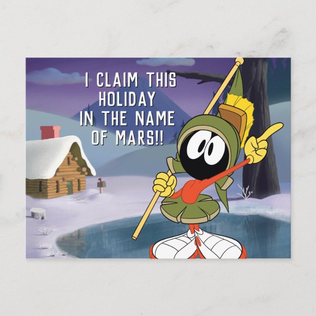 MARVIN MARTIAN™ Winter Cabin Helg Vykort (Framsida)
