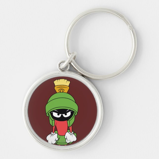 MARVIN THE MARTIAN™ Besviken Rund Silverfärgad Nyckelring (Framsidan)