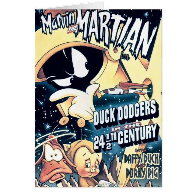 MARVIN THE MARTIAN™, DAFFY DUCK™ och Elmer Hälsningskort (Framsidan)