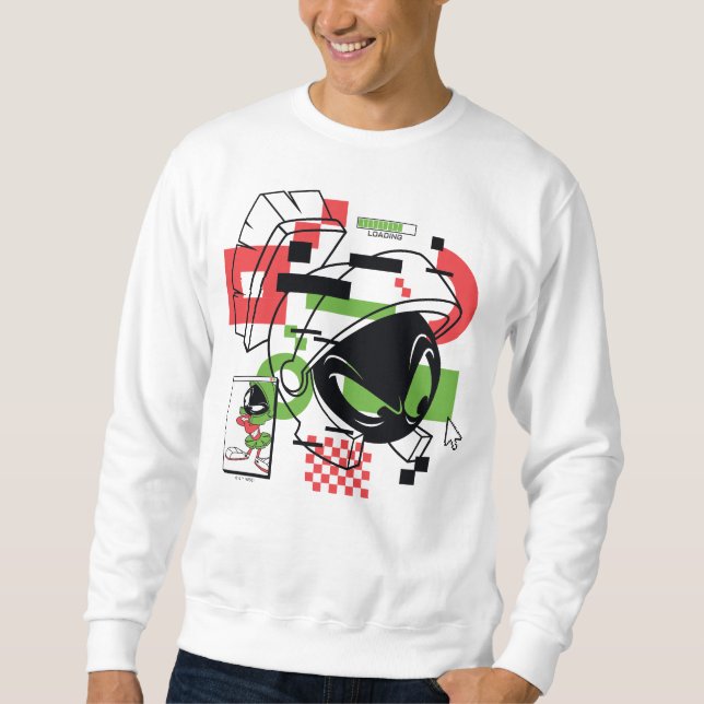MARVIN THE MARTIAN™ Glitch Lång Ärmad Tröja (Framsida)