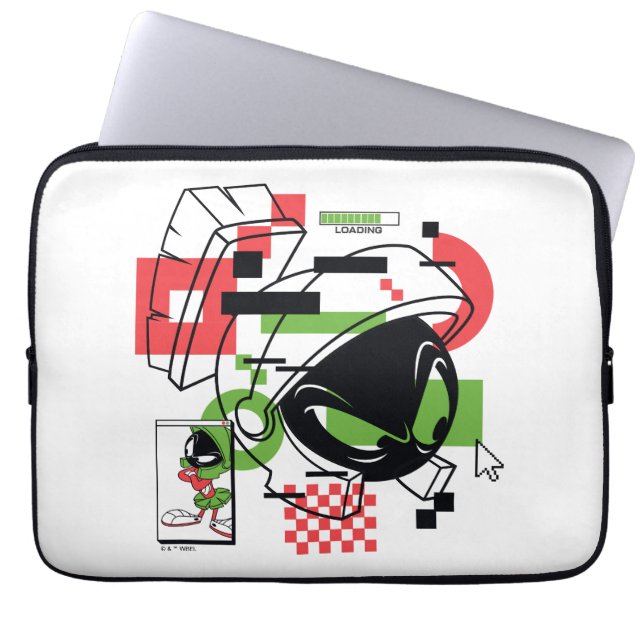 MARVIN THE MARTIAN™ Glitch Laptop Fodral (Framsidan)