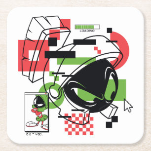 MARVIN THE MARTIAN™ Glitch Underlägg Papper Kvadrat