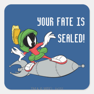 MARVIN THE MARTIAN™ Riddräkning Raket Fyrkantigt Klistermärke