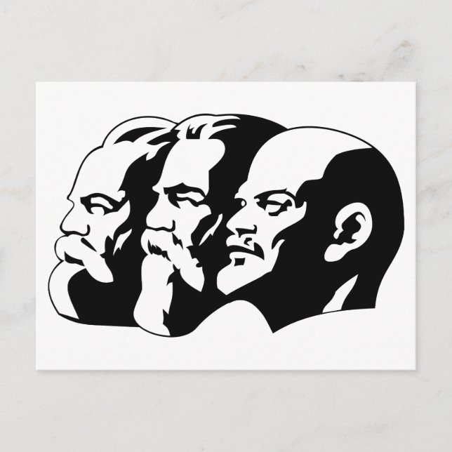 Marx, Engels et Lénin Vykort (Framsida)