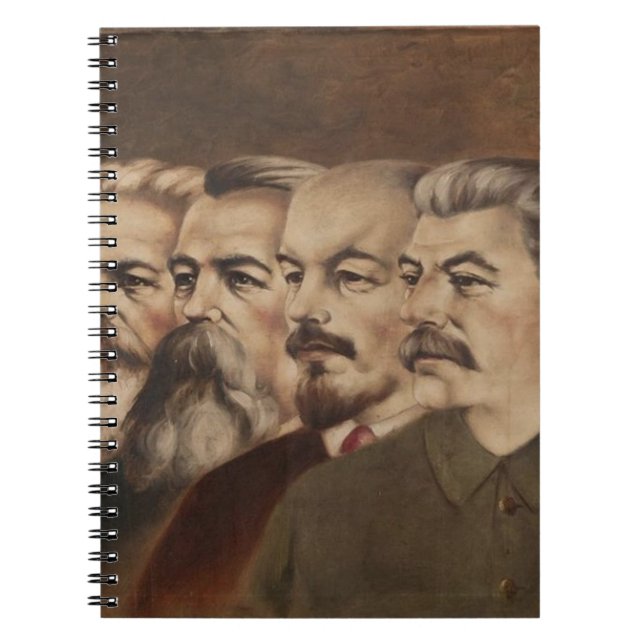 Marx, Engels, Lenin och Stalin Anteckningsbok Med Spiral (Framsidan)