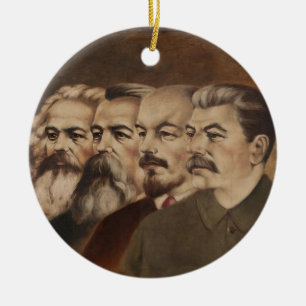 Marx, Engels, Lenin och Stalin Julgransprydnad Keramik