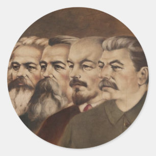 Marx, Engels, Lenin och Stalin Runt Klistermärke