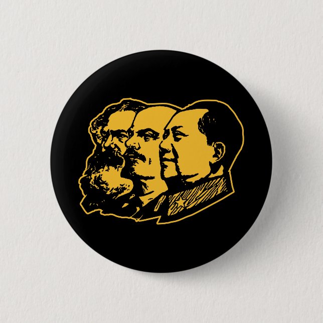 Marx Lenin Mao porträtt Knapp (Framsida)