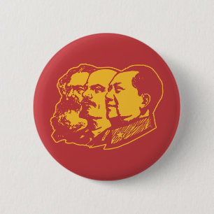 Marx Lenin Mao porträtt Knapp