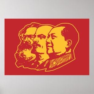 Marx Lenin Mao Porträtt Poster