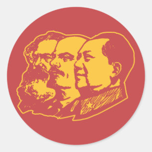 Marx Lenin Mao Porträtt Runt Klistermärke